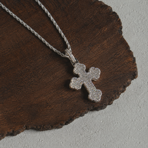 Colgante de Cruz Cristiana con Micro Pavé de Moissanita, Estilo Hip Hop, Personalizado, en Plata 925, Venta al Por Mayor - Product Image 3