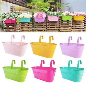 Colorful Metal <b>Rectangle</b> Traditional Balcony <b>Planters</b> Wholesale-Rainbow Hanging Plant Pots India - Product Image 3