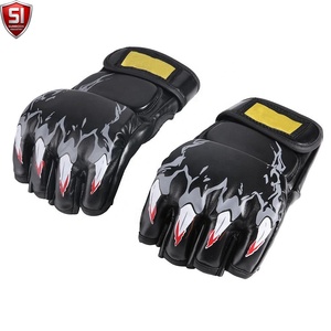 ถุงมือชกมวยหนังวัวสีขาว สำหรับฝึกซ้อม MMA ศิลปะการต่อสู้ แบบเต็มนิ้ว ปิดด้วยแถบตีนตุ๊กแก ใช้ได้ทั้งชายและหญิง รับสกรีนโลโก้ ถุงมือสำหรับมวยอาชีพ 14 ปี - Product Image 1