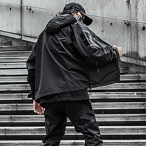 <b>mens</b> techwear <b>jacket</b> with durable build and simple clean design for casual wear <b>men</b> techwear <b>jacket</b> with adjustable features - Product Image 4