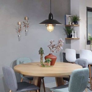 Luce pendente Vintage fattoria struttura in metallo nero regolabile a molla E26 lampada a sospensione per cucina soggiorno fienile ingresso - Product Image 6