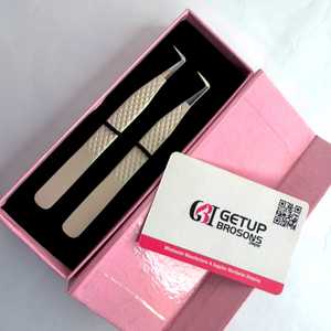 แหนบดึงขนตา Getup Brosons สแตนเลสสตีล ป้องกันไฟฟ้าสถิตย์ ขนาด 10 มม. ปลายเรียบ ใช้งานแม่นยำ บรรจุภัณฑ์กล่องแบบกำหนดเอง - Product Image 2
