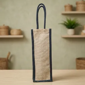 High Demand Natural Jute <b>Bottle</b> <b>Bag</b> Eco Friendly Reusable <b>Bottle</b> Carry Holder for <b>Gift</b> Packaging Shopping Events and Daily Use - Product Image 4