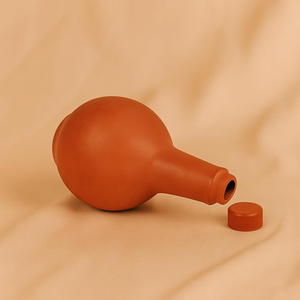 Handcrafted Terracotta Clay Surahi <b>Water</b> Bottle with Stainless Steel Cap Traditional Earthenware <b>Water</b> Jug for Home Kitchen and - Product Image 2
