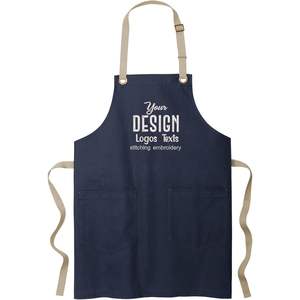 2025 A815 Custom Embroidery Logo Premium <b>Canvas</b> Unisex Long <b>Aprons</b> with Stylish Stitch Design - Product Image 2