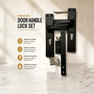 Premium KELLTON Architectural Matte Black Interior Door <b>Lock</b> Set High <b>Security</b> Cylinder Mortise <b>Lock</b> Body Ambidextrous for Home - Product Image 1