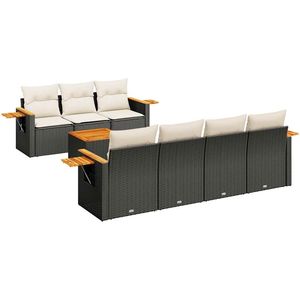 Conjunto de Sofás de Jardín en Blanco Crema y Negro - Product Image 2