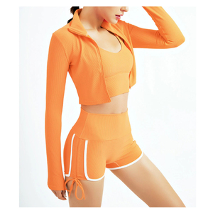 New Design Men's Plus Size Activewear Set | <b>Butt</b>-Lift Yoga Leggings Washed <b>Padded</b> Bra Running Jacket Shorts Breathable Windproof - Product Image 4