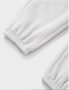 Pantalon de survêtement gris pour homme Hardihood en polyester/coton doux, taille élastique avec cordon de serrage, poches latérales, tricoté mi-lourd, idéal pour l'automne - Product Image 4