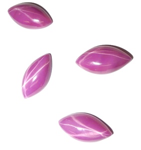 Rubis Étoilé Rose Taille Marquise 8x16 mm 5,5 Carats Créé en Laboratoire Poli Opaque Cabochon avec Effet Étoile à 6 Branches pour la Fabrication de Bijoux - Product Image 2