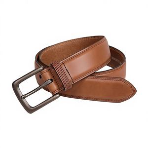 Cinturón de Cuero Vacuno Personalizable de Primera Calidad para Hombre, Hebilla Cuadrada de Acero, Diseño Ecológico, Impermeable, Resistente y Duradero - Product Image 1