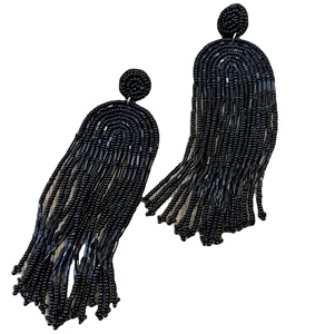 ต่างหูลูกปัดเม็ดสีดำต่างหูลูกปัดหลากสีตามสั่งสำหรับผู้หญิงเครื่องประดับสำหรับงานปาร์ตี้ในราคาที่ดีที่สุด - Product Image 1