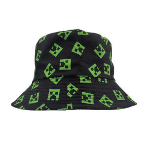Chapeau Bob Réversible Imprimé Pixel en Gros, Chapeau de Pêcheur en Coton et Polyester à Large Bord, Casquette de Soleil Unisexe pour Activités de Plein Air et Plage, Hommes - Product Image 1