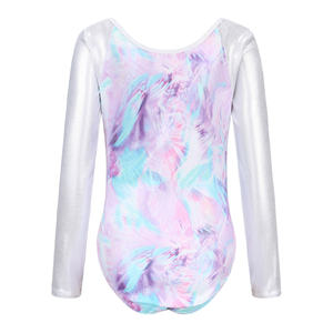 Vêtements de danse de compétition à manches longues pour femmes, vêtements de gymnastique pour filles avec strass, vêtements de gymnastique rythmique pour femmes - Product Image 3