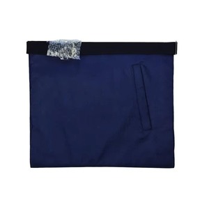 Tablier de Maître Maçon Bleu - Velours Bleu Ethnique avec Rabats Latéraux, Broderie Élégante en Fil Doré et Argenté, Toutes Saisons - Product Image 5