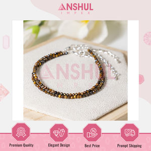 Fabricante Indio de Joyería de Moda con Cuentas Facetadas de Diseño Elegante y Lujoso, Tobillera de Cristal Ojo de Tigre a Precio de Fábrica - Product Image 2