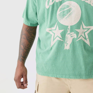 2026 Custom <b>Vintage</b> Acid Wash Oversized Men's T-Shirt Heavyweight Knitted Graphic Digital Screen Printing New Style <b>Vintage</b> <b>Tee</b> - Product Image 2