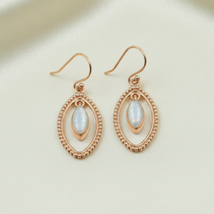 Pendientes Colgantes Hechos a Mano de Plata de Ley 925 con Madreperla, Diseño Ovalado Bohemio Vintage, Regalo de Joyería para Mujer, Elegante para Hermana - Product Image 5