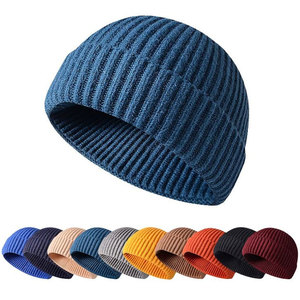 Bonnet unisexe noir en tricot torsadé à motif animalier, 100 % acrylique, pour l'hiver, décontracté, pour adultes, avec revers côtelé et broderie - Product Image 5