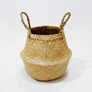 Panier à linge en jonc de mer tressé à la main pour rangement domestique, vente en gros, offre spéciale - Product Image 4