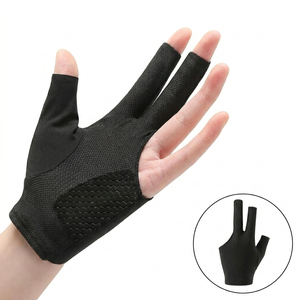 Gants de billard/snooker unisexes à trois doigts, haute qualité, prix bas, respirants, légers, en nylon et élasthanne. - Product Image 6