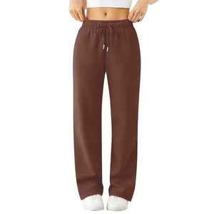 Women's Autumn Casual Plus Size <b>Jogger</b> Sweatpants Comfortable <b>Slimming</b> Mid Waist Flat Front Plain Dyed Anti Pilling Pants - Product Image 2