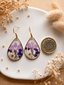 Pendientes de Resina Hechos a Mano, Ecológicos, Tradicionales, con Diseño de Flores Prensadas Reales, Uttar Pradesh, Mujeres, N.S OVERSEAS NSO-429 - Product Image 2