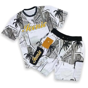 <b>Men</b> Summer Plus Size Breathable Quick Dry <b>Thermal</b> Hoodie Shorts <b>Set</b> Slim Fit High Street Style Solid Color Printed Long Sleeve - Product Image 5
