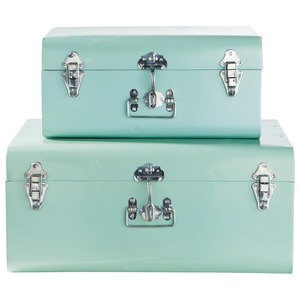 Coffre vintage en fer massif de conception européenne, artisanat Unicorn, durable et de grande taille |   Boîte de rangement décorative pour couvertures et jouets - Product Image 1