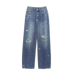 High Quality Custom Made Men Straight Denim Pants Autumn Summer Breathable 100% Cotton Lightweight Casual Stylish Button Custom - Product Image 1