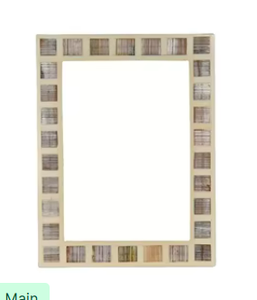 Miroir mural de style moderne, qualité durable, cadre décoratif fait main, finition en os incrusté, décoration murale pour salle de bain - Product Image 2