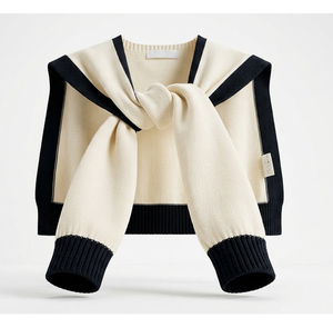 Châle enveloppant tendance pour femme avec fermeture à nœud, cape châle pour le quotidien et les voyages, écharpe enveloppante tricotée minimaliste et confortable, cape d'hiver OEM/ODM - Product Image 1