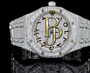 Montre à quartz carrée de luxe Briva pour homme, bracelet en acier inoxydable, sertie de diamants, étanche 10 bars, calendrier jour/date, écologique - Product Image 6
