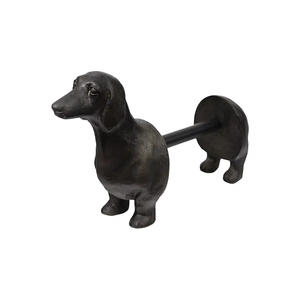 Support de papier essuie-tout en métal rétro en gros, figurine de teckel en fonte, organisateur de cuisine, sculpture sur le thème des animaux de la ferme - Product Image 2