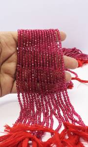 AAA <b>Ruby</b> Corundum Faceted Rondelle Beads 3 MM Pink <b>Ruby</b> Gemstone Rondelle Beads 13 Inch Strand Natural <b>Ruby</b> Corundum Beads - Product Image 4