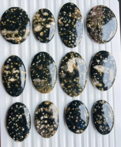 ASHU GEMS 100% Natural Ocean Jasper Cabochon Handmade Crystal Healing Polished Flat Back Mixed Size Shape Jewelry Cab Third - Product Image 3