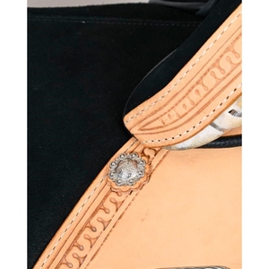 Selle de cheval western en cuir véritable marron sur mesure, équipement d'équitation de cowboy, équipement équestre haut de gamme avec étriers et sangles - Product Image 5