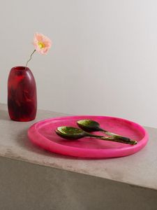 Juego de Servidores de Ensalada Dorados con Mangos de Resina Rosa con Patrón de Mármol y Extremos de Bola de Jade Verde, Cuchara y Tenedor para Servir, Utensilios de Cocina - Product Image 5