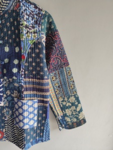 Quilted <b>Patchwork</b> <b>Jacket</b> Women's Mandarin Collar Full Sleeve Cotton Autumn Style Regular Length Batik Print Patch Pocket gift - Product Image 5