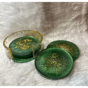 Posavasos de resina hechos a mano con purpurina, artículos para beber brillantes artísticos, moderna y elegante Decoración de mesa, accesorios de resina elegantes - Product Image 2