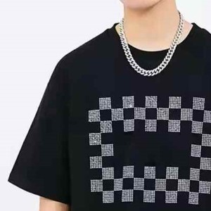 เสื้อยืดพลอยเทียมสำหรับผู้ชายดีไซน์ล่าสุดระบายอากาศได้ดีสวมใส่สบาย - Product Image 5