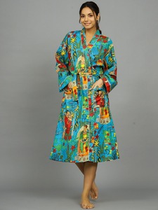 Robe de nuit en coton à motif floral, taille unique - Product Image 1