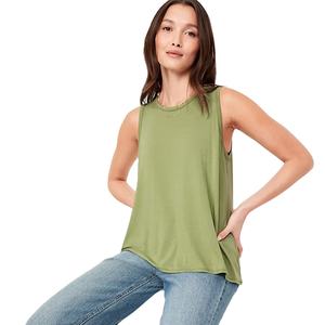 Camisetas sin mangas básicas holgadas con logotipo personalizado de fabricante para mujer, camisetas sin mangas de verano con cuello redondo, ropa informal de Color sólido, camisas de talla grande - Product Image 3