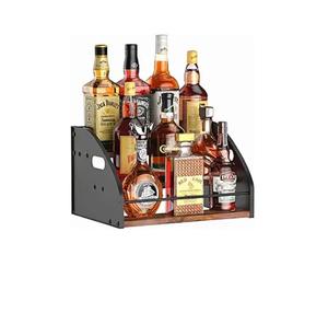 Estante para Botellas de Vino de Metal Dorado Moderno, Independiente, para 5 Botellas, Soporte para Botellas de Vino de Sobremesa, para Gabinete, Alacena, Almacenamiento de Botellas de Vino - Product Image 3