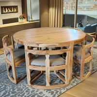 NOVA NEST Massivholz Handgefertigter Multifunktionaler Runder Klappbarer Esstisch MANGO-HOLZ Nest-Essgruppe