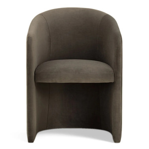Modern Upholstered Dining <b>Chair</b> Tufted Armchair Indoor Side <b>Chair</b> <b>Brown</b> Lounge Seating - Product Image 4