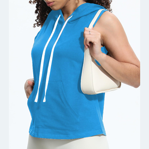 Débardeur à capuche sans manches tendance, décontracté, pour la gym, avec poches, pour l'entraînement et les tenues de style de vie - Product Image 3
