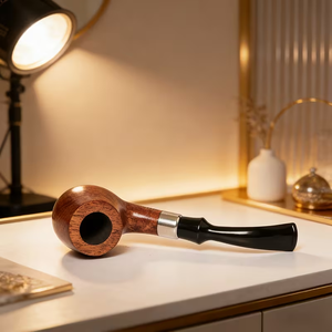 Pipe à tabac en bois naturel et résine, dispositif artistique pour fumer, pipe à herbes durable faite à la main, style collectionneur, article cadeau de luxe - Product Image 1