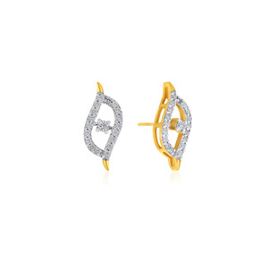 Pendientes de Diamantes de Oro Amarillo de Lujo para Mujer, Corte Brillante Redondo, Diamantes Cultivados en Laboratorio, Joyería de Boda, Chapado en Oro de 18K - Product Image 2
