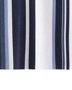 Manufacturer Mens Half Zip <b>Polo</b> <b>Shirt</b> <b>Navy</b> <b>Blue</b> And White Vertical Stripe Short Sleeve Casual Knit Top Custom Manufacturer OEM - Product Image 4